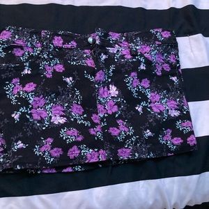 Soft goth floral mini skirt